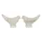 Set of 2 White Ceramic Coastal Bird Sculpture, 16.75", 18.25"
